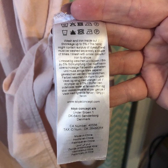 Soya Concept tiered peach linen blend pullover dress summer sundress - Picture 4 of 7